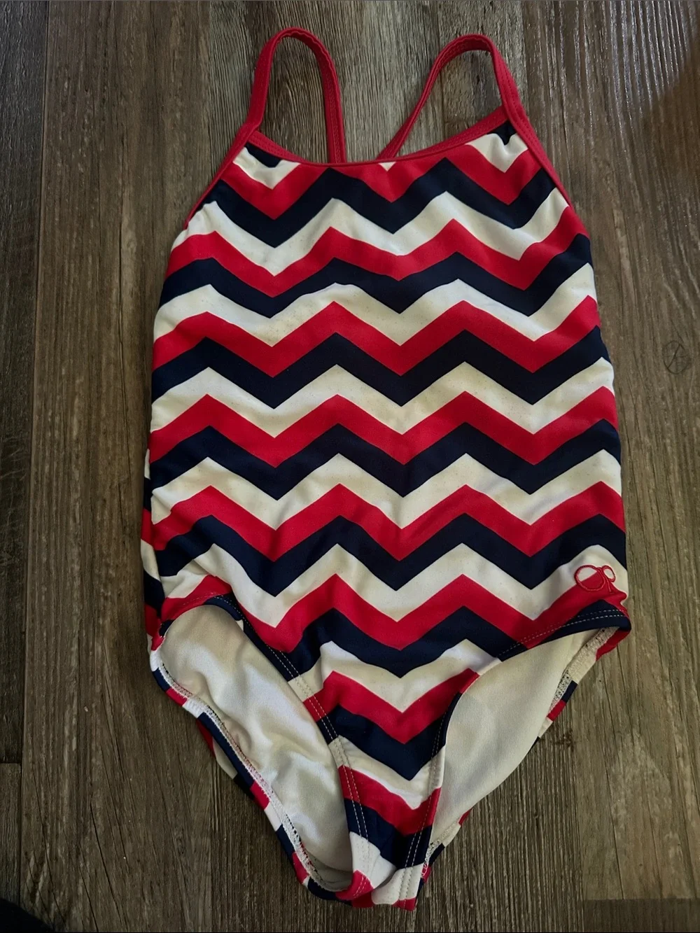 OP Kids One-Piece Swimsuit in Red, Navy, White Chevron